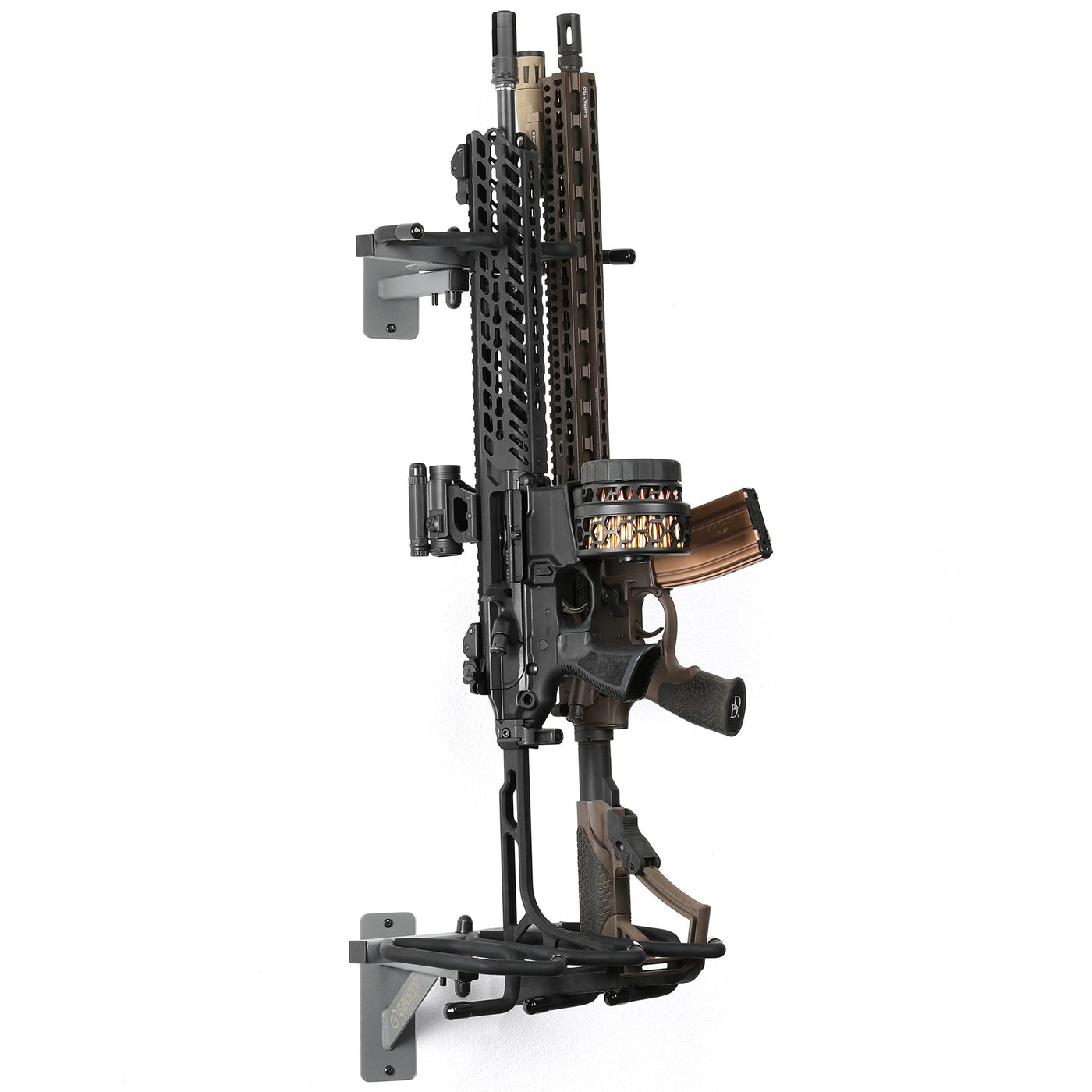 3 Rifle Adjustable Wall Rack - Gray