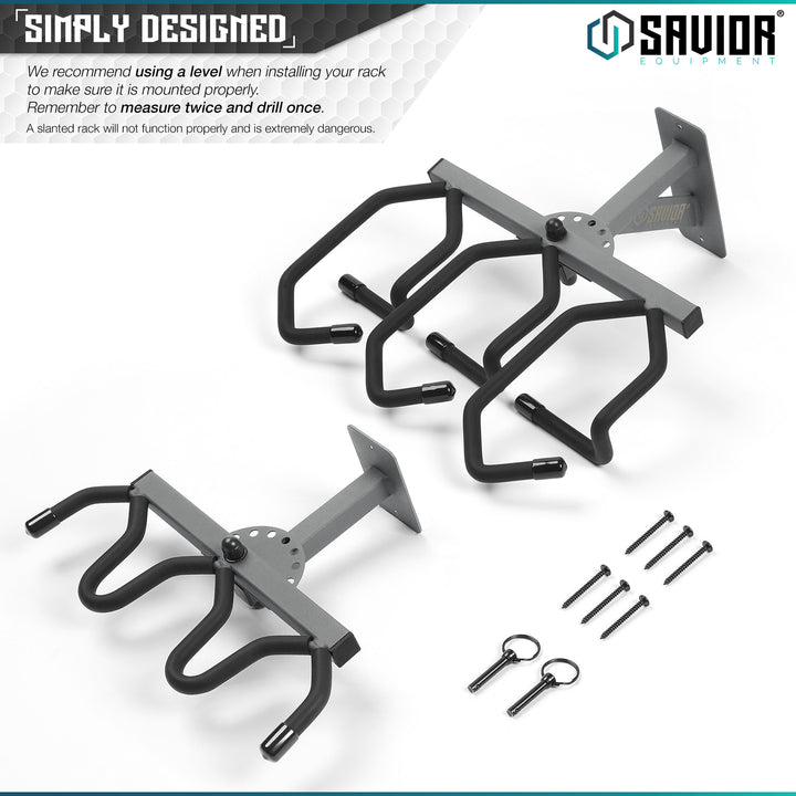 Simply Designed - We recommend using a level when installing your rack to make sure it is mounted properly. Remember to measure twice and drill once. A slanted rack will not function properly and is extremely dangerous.#color_sw-gray