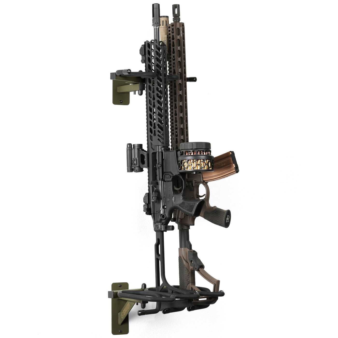 3 Rifle Adjustable Wall Rack - Green