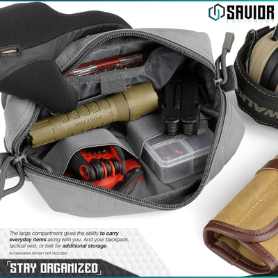 Stay Organized - The large compartment gives the ability to carry everyday items along with you. And adding additional storage to your backpack or waist belt. Accessories shown not included.