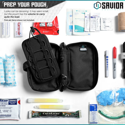 Prep Your Pouch - Looks can be deceiving. It may seem small, but this pouch has the volume to carry quite the load. It may seem small, but this pouch has the volume to carry quite the load. First-aid items shown not included.#color_obsidian-black