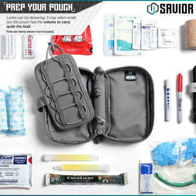 Prep Your Pouch - Looks can be deceiving. It may seem small, but this pouch has the volume to carry quite the load. It may seem small, but this pouch has the volume to carry quite the load. First-aid items shown not included.