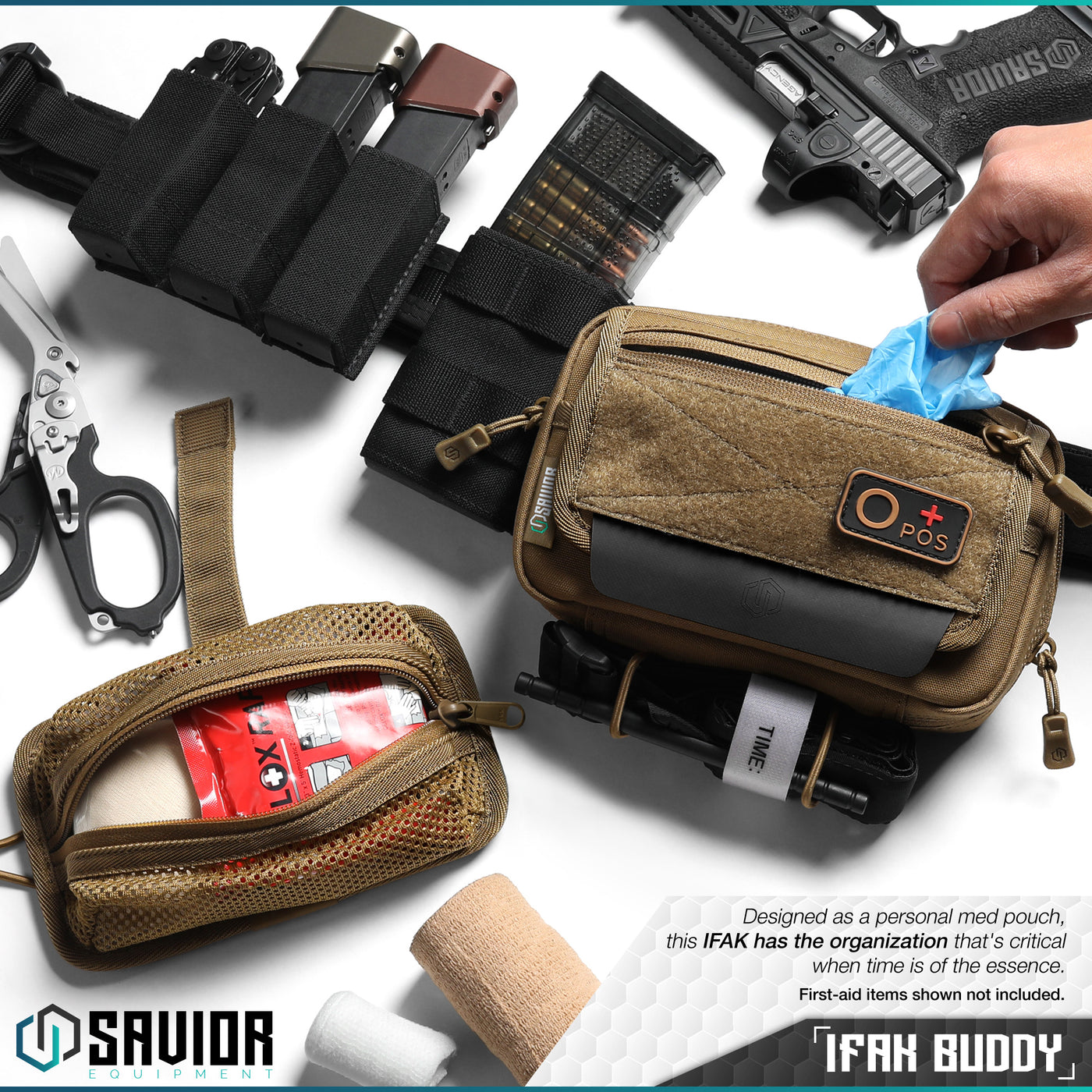 IFAK Buddy - Designed as a personal med pouch, this IFAK has the organization that’s critical when time is of the essence. First-aid items shown not included.