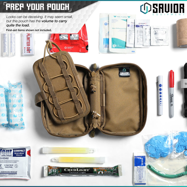 Prep Your Pouch - Looks can be deceiving. It may seem small, but this pouch has the volume to carry quite the load. It may seem small, but this pouch has the volume to carry quite the load. First-aid items shown not included.#color_dark-fde