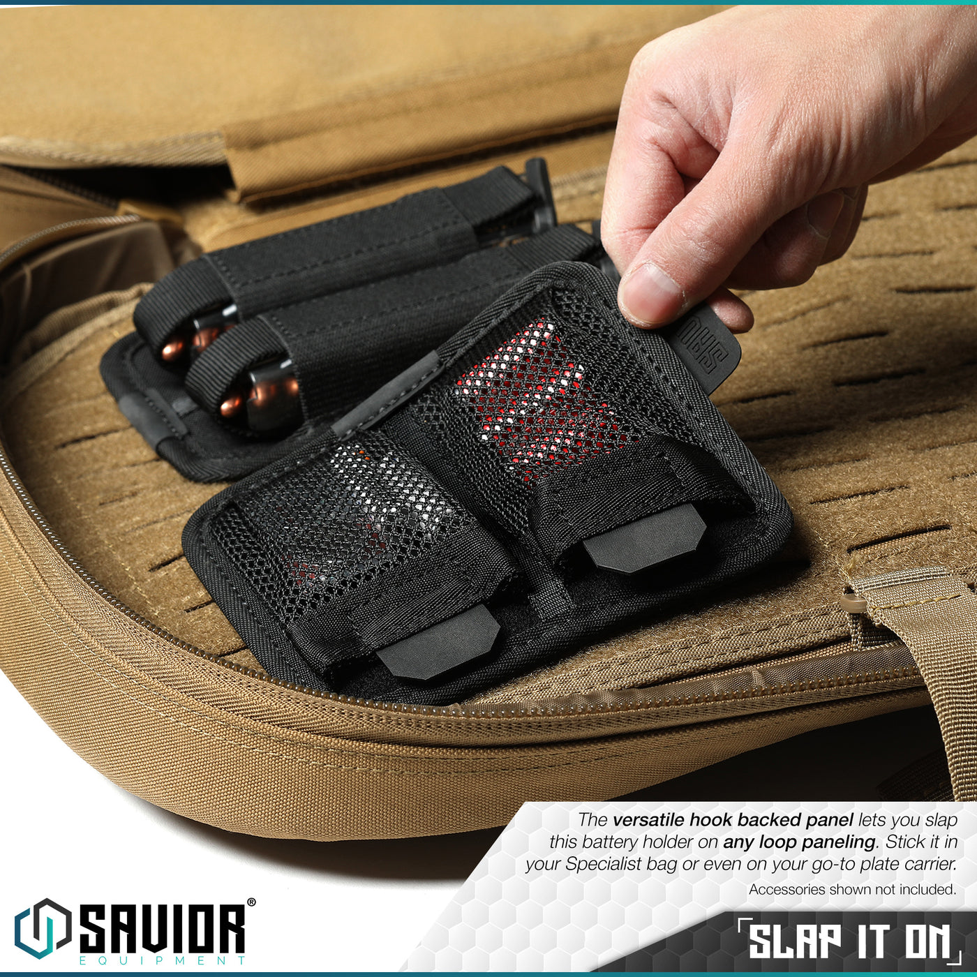 Slap it on - Made to fit multiple battery sizes, this battery holder also has a hard internal backing so it doesn?€?t flap around or sag. Accessories shown not included.