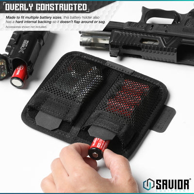 Overly Constructed - Made to fit multiple battery sizes, this battery holder also has a hard internal backing so it doesn?€?t flap around or sag. Accessories shown not included.