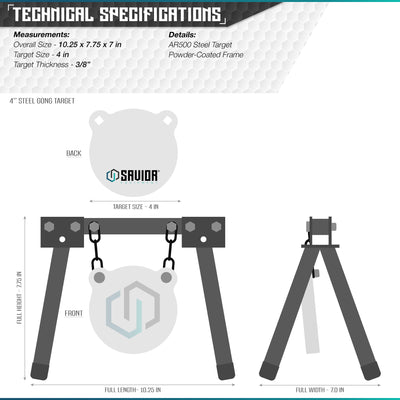 Table Top Target Stand W/ 4" Gong