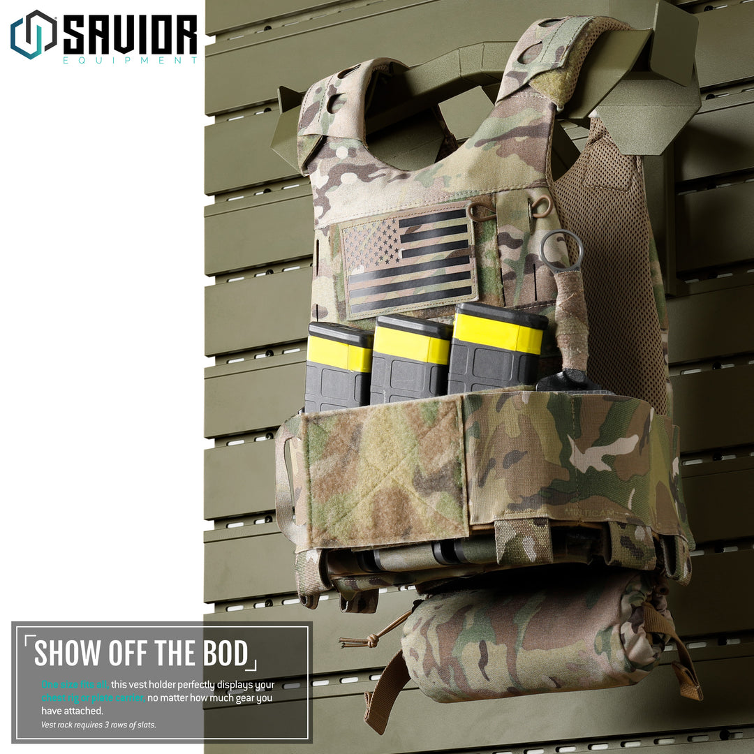 Show Off The Bod - One size fits all, this vest holder perfectly displays your chest rig or plate carrier, no matter how much gear you have attached.#color_od-green