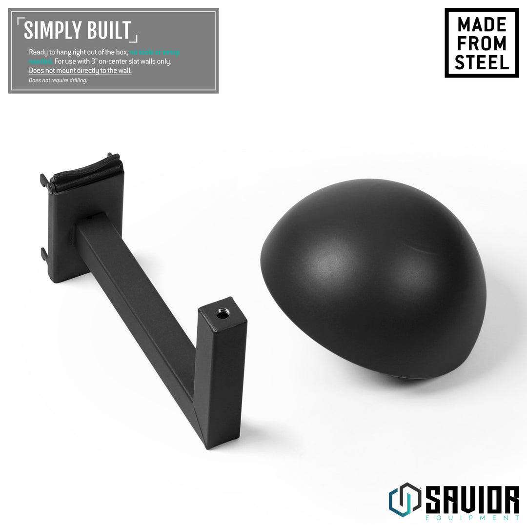 Simply Built - Ready to hand right out of the box, no tools or setup needed. For use with 3" on-center slat walls only. Does not mount directly to the wall.#color_obsidian-black