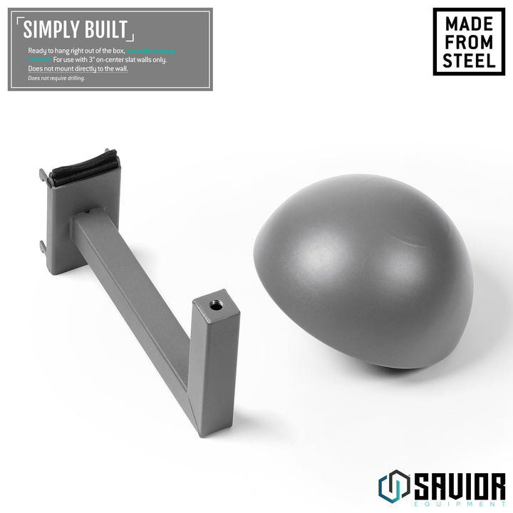 Simply Built - Ready to hand right out of the box, no tools or setup needed. For use with 3" on-center slat walls only. Does not mount directly to the wall.#color_sw-gray