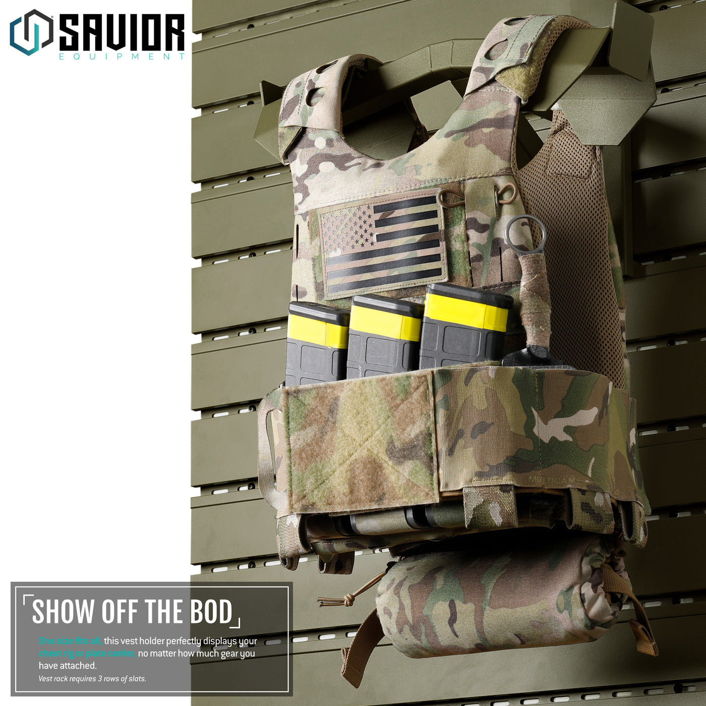 Show Off The Bod - One size fits all, this vest holder perfectly displays your chest rig or plate carrier, no matter how much gear you have attached.