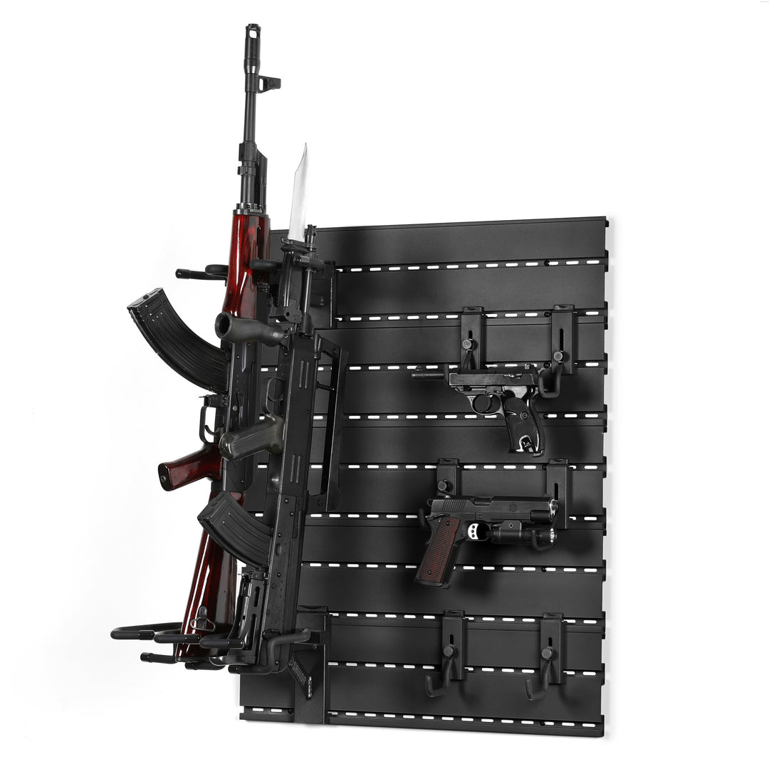 Wall Rack System - 5 Panels w/ 3 Rifle & 6 Pistol Hooks - Black#color_obsidian-black