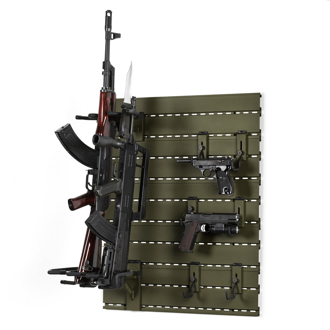 Wall Rack System - 5 Panels w/ 3 Rifle & 6 Pistol Hooks - Green#color_od-green