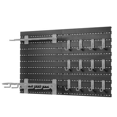 Wall Rack System - 10 Slat Wall Panels - Obsidian Black