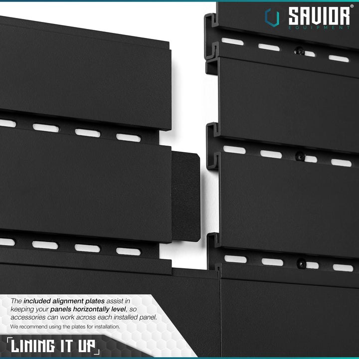 Lining It Up - The included alignment plates assist in keeping your panels horizontally level, so accessories can work across each installed panel. We recommend using the plates for installation.#color_obsidian-black