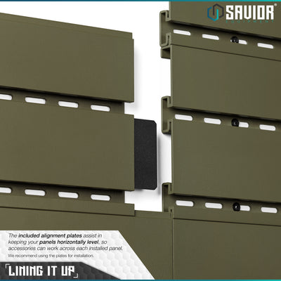 Lining It Up - The included alignment plates assist in keeping your panels horizontally level, so accessories can work across each installed panel. We recommend using the plates for installation.