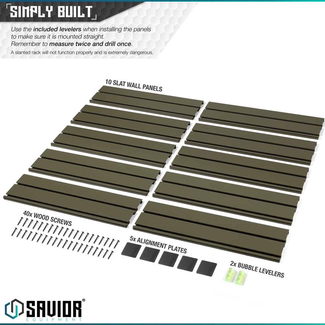Simply Built - Use the included levelers when installing the panels to make sure it is mounted properly. Remember to measure twice and drill once.#color_od-green