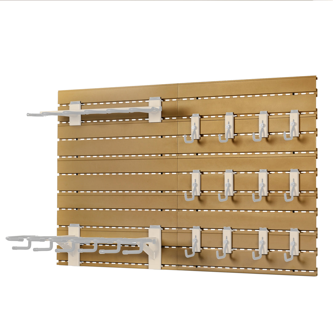 Wall Rack System - 10 Slat Wall Panels - RAL8000 Tan#color_ral-8000-tan
