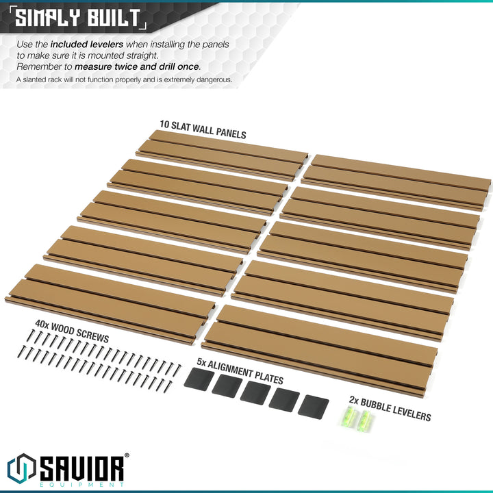 Simply Built - Use the included levelers when installing the panels to make sure it is mounted properly. Remember to measure twice and drill once.#color_ral-8000-tan